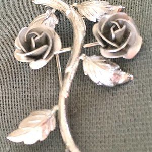 Silver Roses Broach